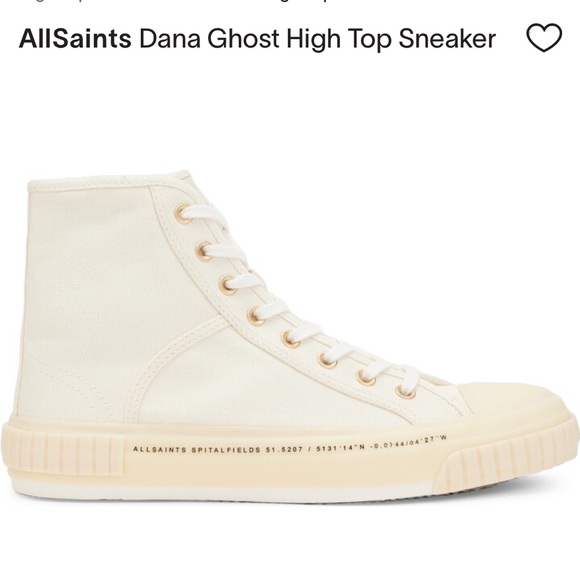 NEW Allsaints Dana Ghost High Top Sneaker - Picture 2 of 14